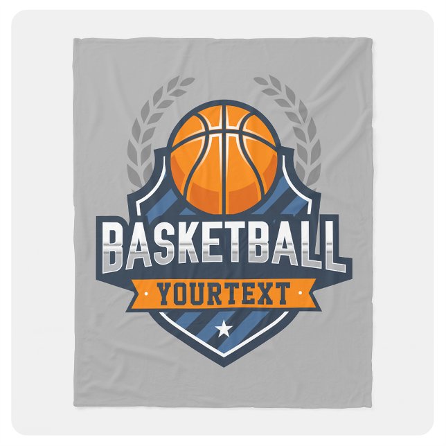 Basketball Player ADD NAMN Varsity School Team Fleecefilt (Skapare uppladdad)