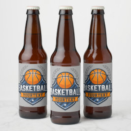Basketball Player ADD NAMN Varsity School Team Ölflaska Etikett