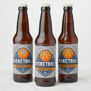 Basketball Player ADD NAMN Varsity School Team Ölflaska Etikett