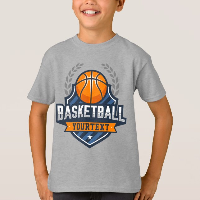 Basketball Player ADD NAMN Varsity School Team T Shirt (Framsida)