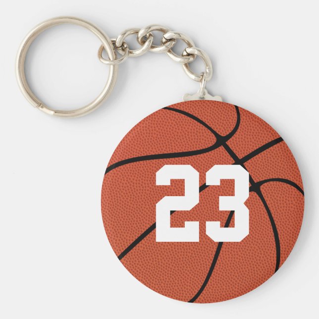 Basketball Player Anpassningsbar Jersey Number ell Nyckelring (Framsidan)