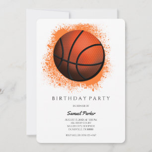 Basketball Player Bachelor/Födelsedagsfest Sports Inbjudningar