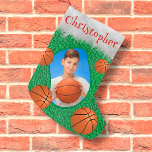 Basketball Player Basketball Coach Photo Namn Cool Liten Julstrumpa