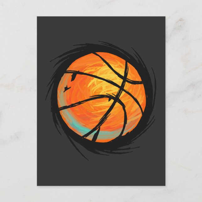 Basketball Player Boll Sport Fläkt Vykort (Framsida)