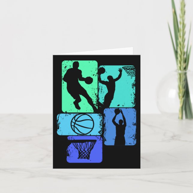Basketball Player Boys Kids Manar (2) Kort (Framsida)