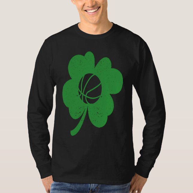 Basketball Player Coach Shamrock St Patricks Day I T Shirt (Framsida)