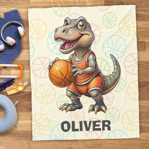 Basketball Player Cute Dinosaur Fleecefilt