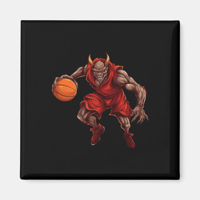 Basketball Player Djävulen Magnet (Framsidan)