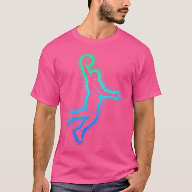 Basketball Player Dunking Manar Basketball Boys T Shirt (Framsida)