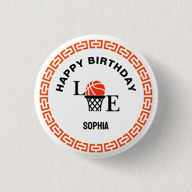 Basketball Player Girl, Basketball Girl  Birthday Knapp (Framsida)