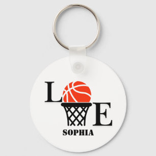 Basketball Player Girl, Basketball Girl Birthday Nyckelring