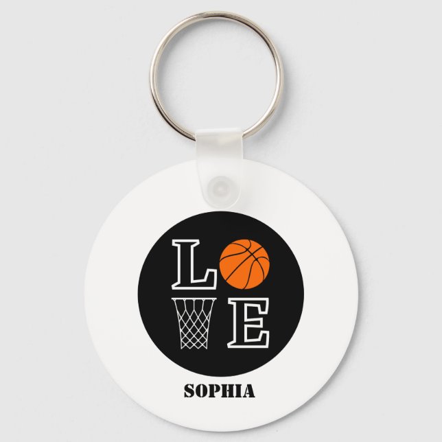 Basketball Player Girl, Basketball Girl Birthday Nyckelring (Framsida)