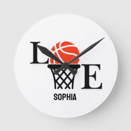 Basketball Player Girl, Basketball Girl Birthday Rund Klocka