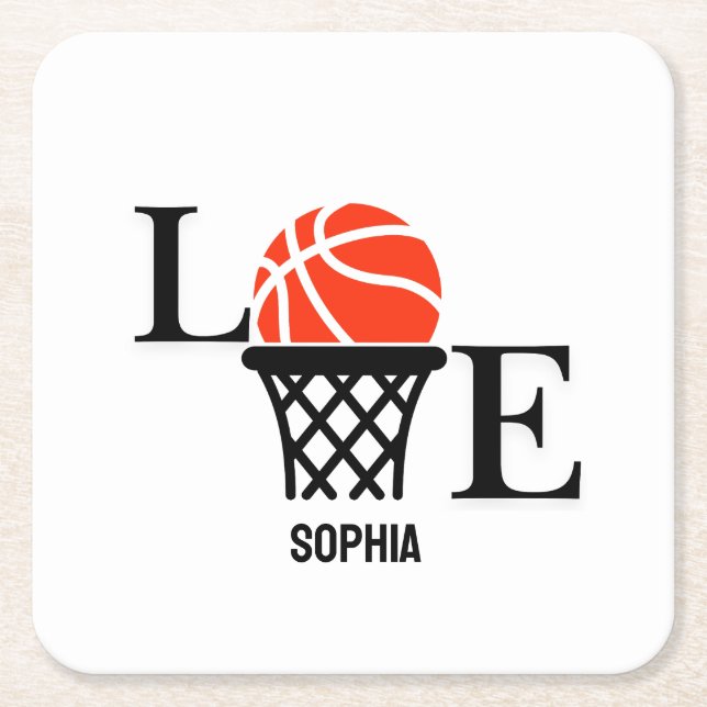 Basketball Player Girl, Basketball Girl Birthday Underlägg Papper Kvadrat (Framsidan)