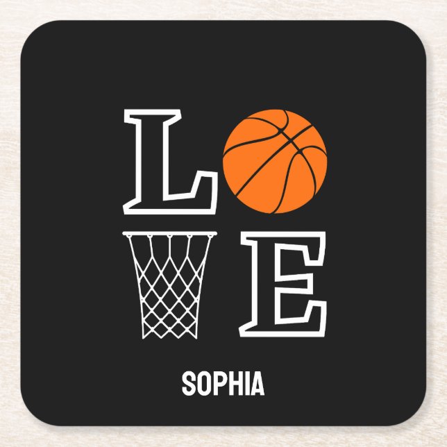 Basketball Player Girl, Basketball Girl Birthday Underlägg Papper Kvadrat (Framsidan)