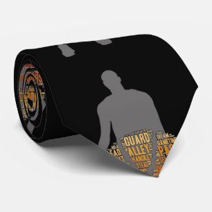 Basketball Player Graphic Sports Necktie Black Slips
