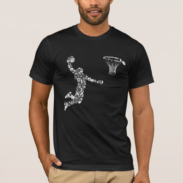 Basketball Player Idrottsman Dunk Art Sportsman T Shirt (Framsida)