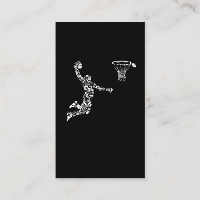 Basketball Player Idrottsman Dunk Art Sportsman Visitkort (Framsida)