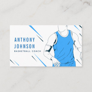 Basketball Player Illustration Coach Trainer Visitkort