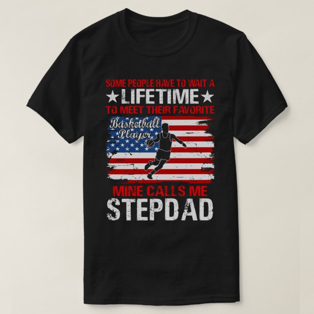 Basketball Player Mine anropar mig STEPDAD T Shirt (Design framsida)