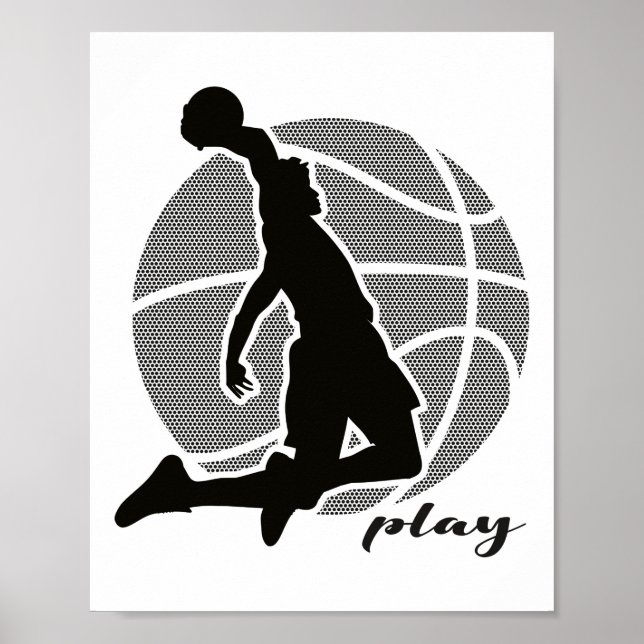 Basketball Player (monokrom) 2 Poster (Framsidan)