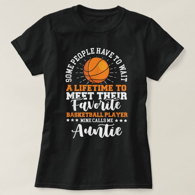 Basketball Player Moster Basketball Älskare Auntie T Shirt (Design framsida)