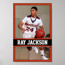 Basketball Player Namn & Photo Sports Poster