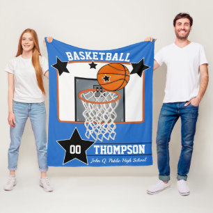 Basketball Player Namn School och Jersey Number Fleecefilt
