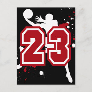 BASKETBALL PLAYER NUMMER 23 VYKORT