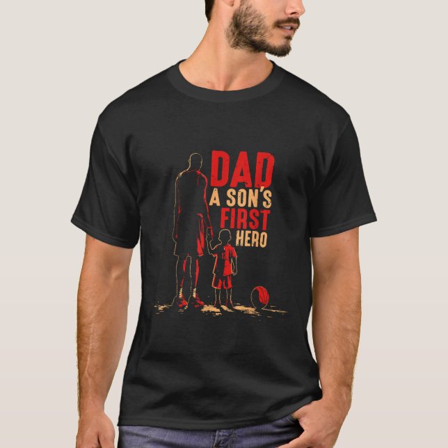 Basketball Player Pappa a Sons First Hero Far Da T Shirt (Framsida)