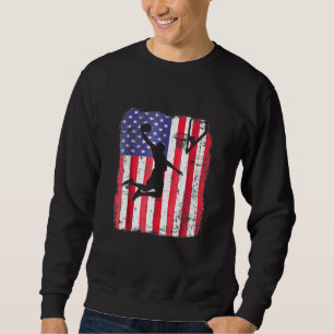 Basketball Player Patriotic American Flagga Usa 4: Lång Ärmad Tröja