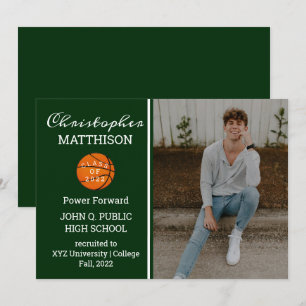 Basketball Player Photo Studenten-meddelande Inbjudningar