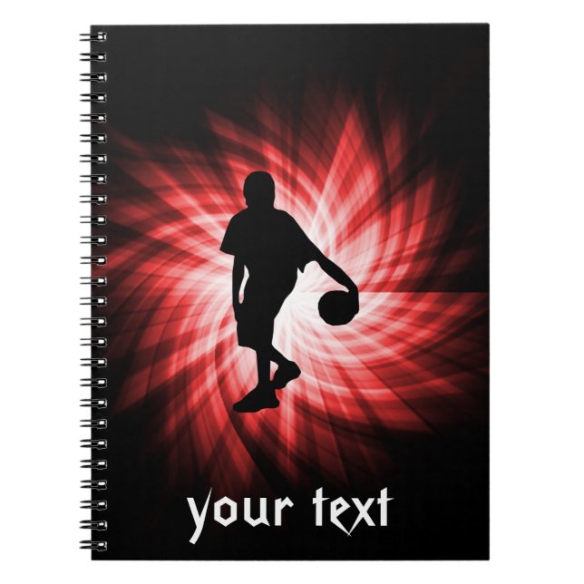 Basketball Player; Red Anteckningsbok Med Spiral (Framsidan)