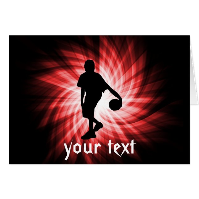 Basketball Player; Red Hälsningskort (Framsidan Horizontal)