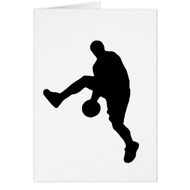 Basketball Player Silhouette Hälsningskort (Framsidan)