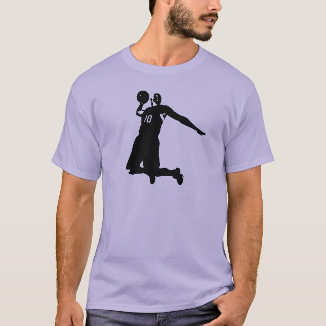 Basketball Player Silhouette T Shirt (Framsida)