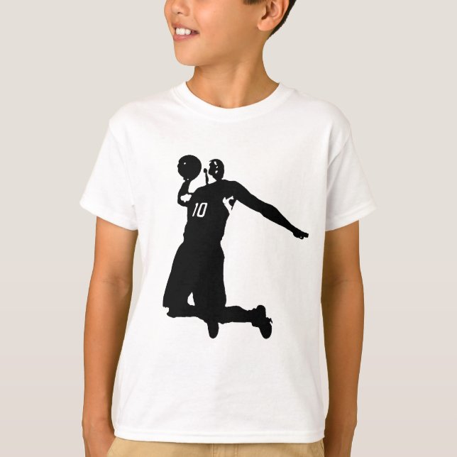 Basketball Player Silhouette Tee Shirt (Framsida)