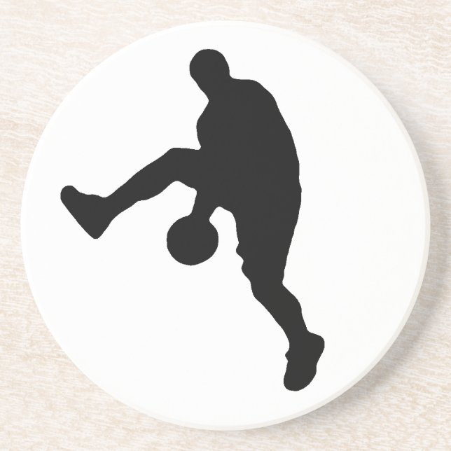 Basketball Player Silhouette Underlägg Sandsten (Framsidan)