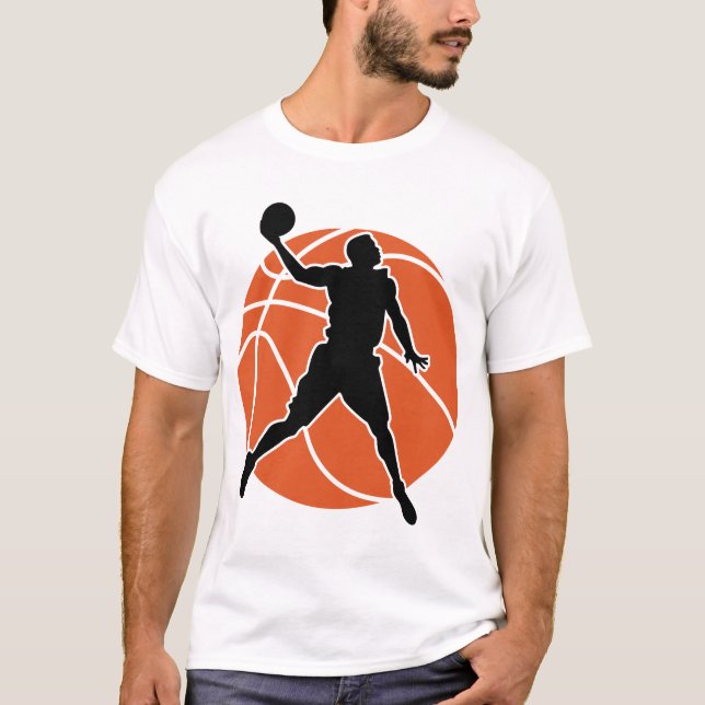 Basketball Player Silhouette With The Ball T Shirt (Framsida)