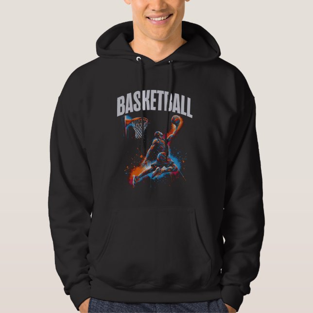 Basketball Player Slam dunk Artwork Hoodie (Framsida)
