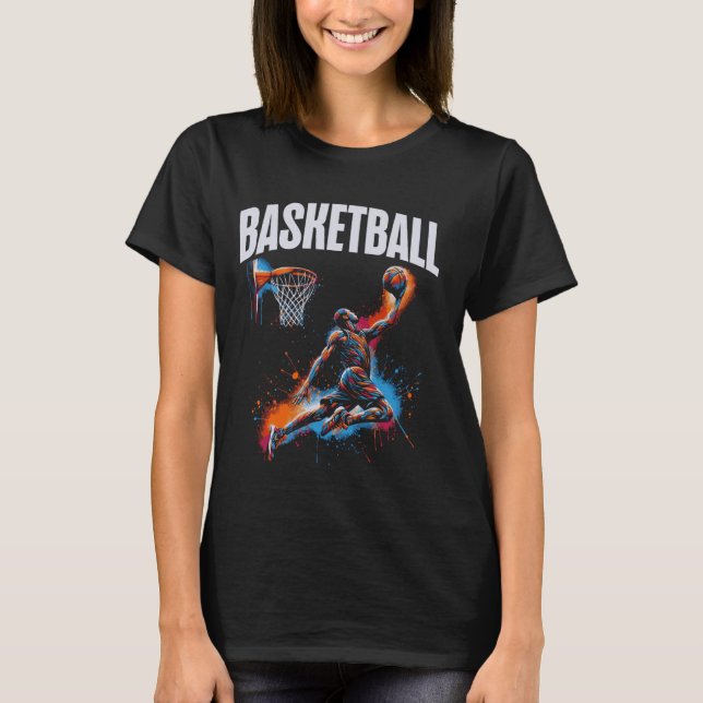 Basketball Player Slam dunk Artwork T Shirt (Framsida)