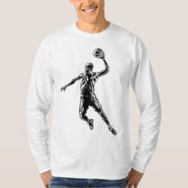 Basketball Player Slam dunk Mörk Design T Shirt
