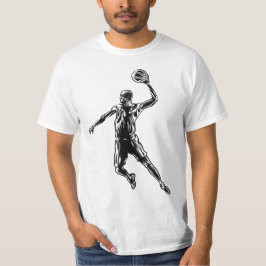 Basketball Player Slam dunk Mörk Design T Shirt