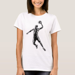 Basketball Player Slam dunk Mörk Design T Shirt