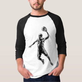 Basketball Player Slam dunk Mörk Design T Shirt