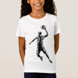 Basketball Player Slam dunk Mörk Design T Shirt