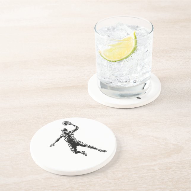 Basketball Player Slam dunk Mörk Design Underlägg (Sidan)