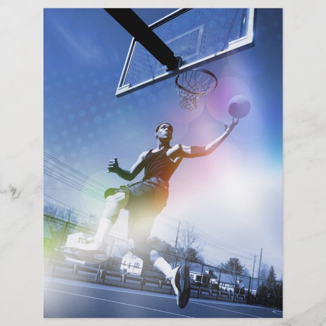 Basketball Player Slam dunk Reklamblad (Framsidan)