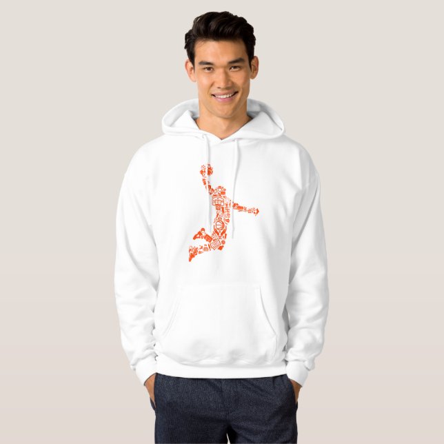 Basketball Player Slam Symbology Sweatshirt (Hel framsida)