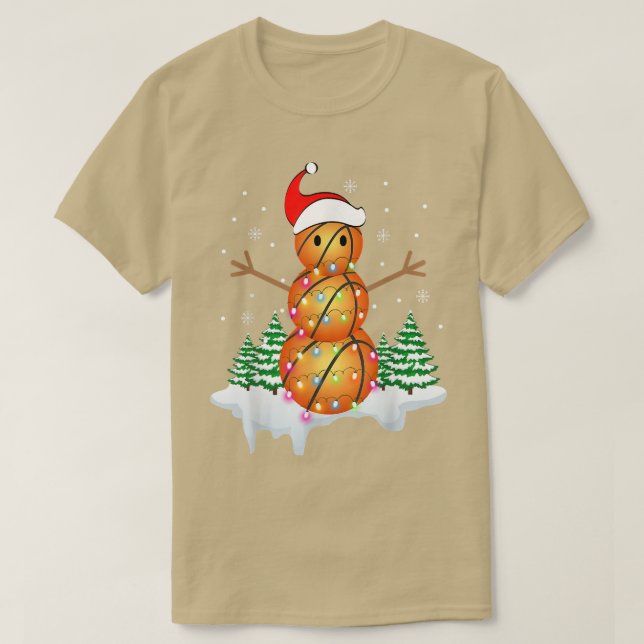 Basketball Player Snögubbe Santa Basketballars Lig T Shirt (Design framsida)